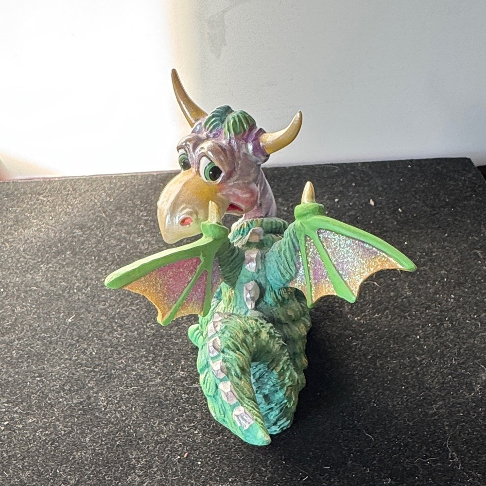 Franklin Mint Multicolor Dragon Figurine with Gemstone. “Guily” - Picture 4 of 9